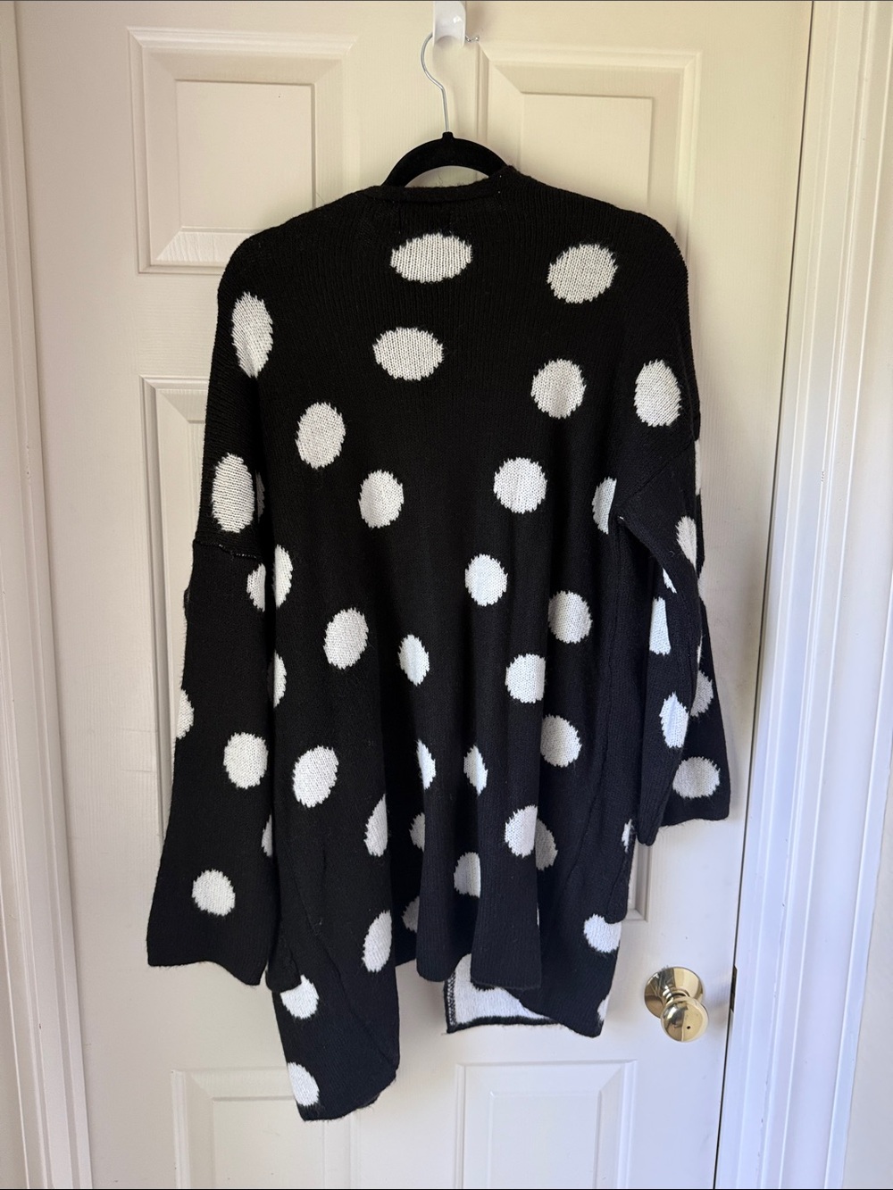 NWT MAEVE/ ANTHROPOLOGIE POLKA DOT OPEN CARDIGAN SWEATER/ BLACK & WHITE XS/S - Picture 6 of 7